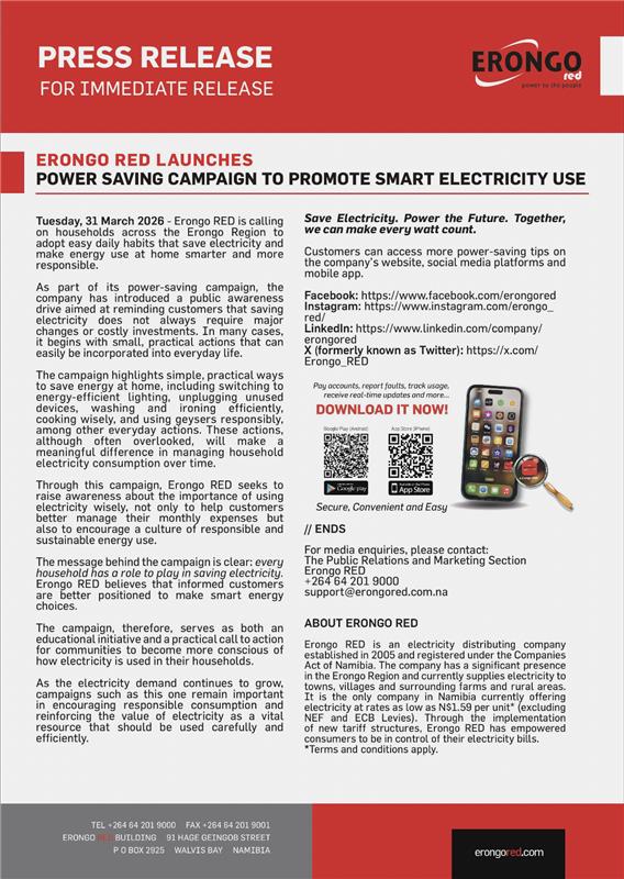 ERONGO RED LAUNCHES POWER SAVING CAMPAIGN TO PROMOTE SMART ELECTRICITY USE