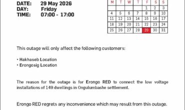 NOTICE OF POWER OUTAGE USAKOS 11KV NETWORK
