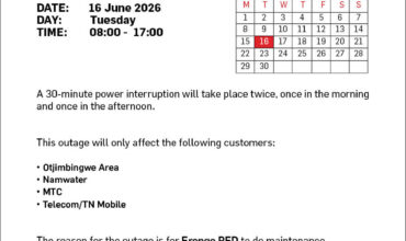 NOTICE OF POWER OUTAGE TO OTJIMBINGWE
