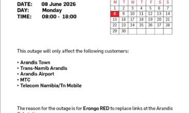 NOTICE OF POWER OUTAGE TO ARANDIS TOWN