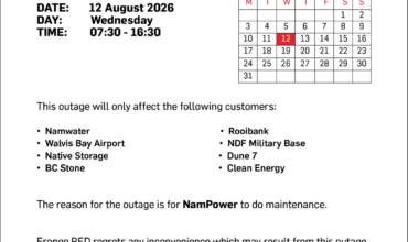 NOTICE OF POWER OUTAGE RUBY SUBSTATION