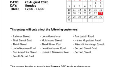 NOTICE OF POWER OUTAGE WALVIS BAY 11KV NETWORK: OLD POWER SWITCHING STATION