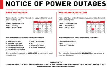NOTICE OF POWER OUTAGES TO RUBY SUBSTATION &  ROSSMUND SUBSTATION